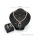 SET421 - Drop alloy diamond necklace earrings